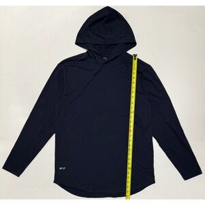 BYLT Premium Basics Mens Large Navy Drop Cut Hooded Long Sleeve Shirt Hoodie